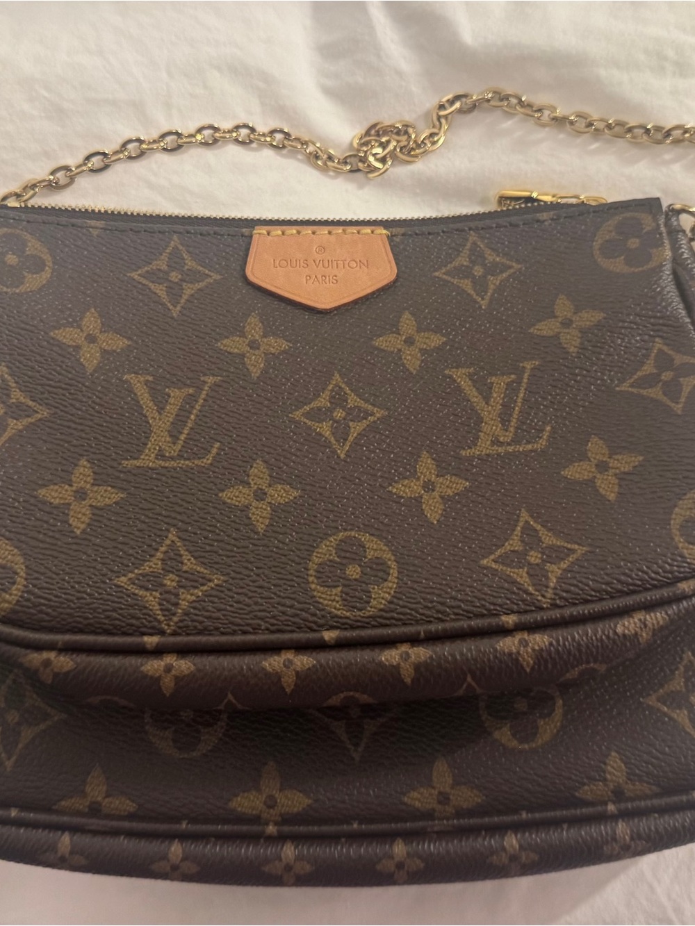 Louis Vuitton Brown Monogram Crossbody with Pink Strap - Picture 3 of 3